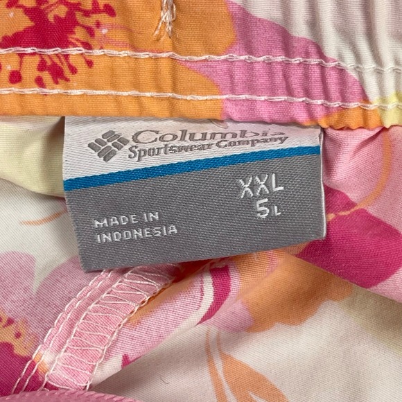 Columbia Shorts Womens XXL 5L Pink Peach Floral UPF Omni Shade Sandy River II - Picture 12 of 14